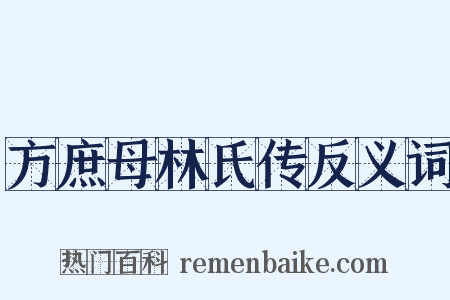 方庶母林氏传反义词是什么意思的图片